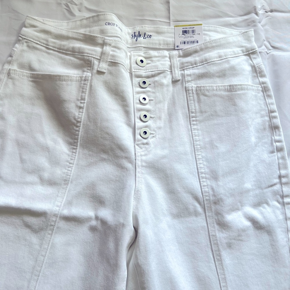 NWT Style & Co White Crop Pants size 14